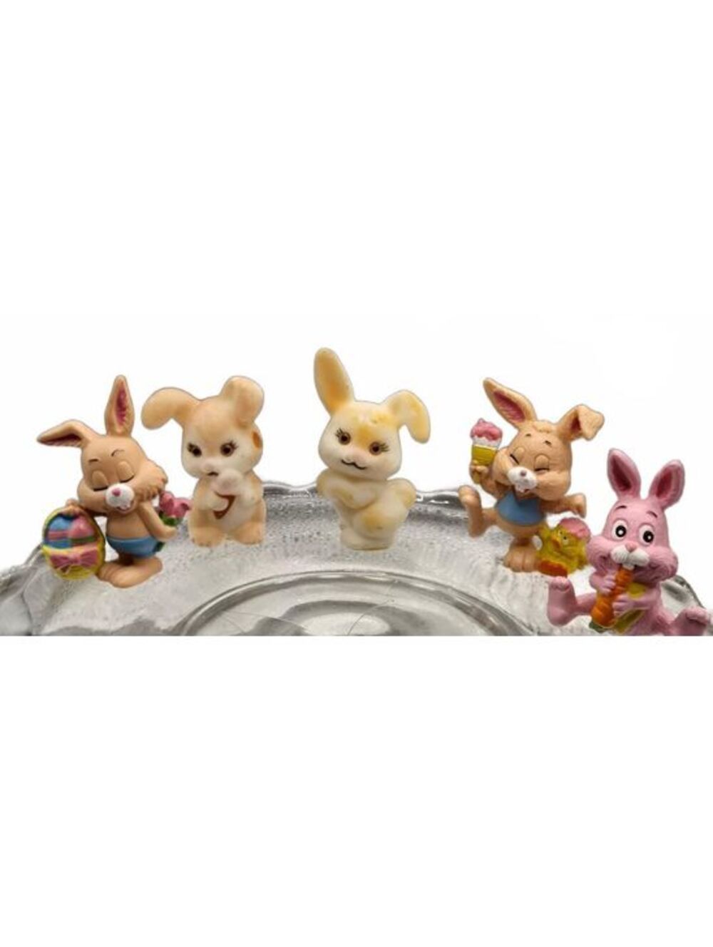 Easter bunny miniature figurine lot, Russ Berrie PVC Holiday toys